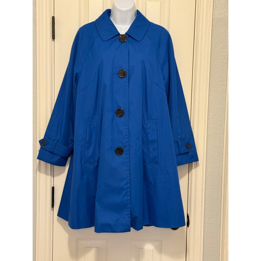 Dennis by Dennis Basso Rain Coat Petite M Lightweight A-Line Jacket